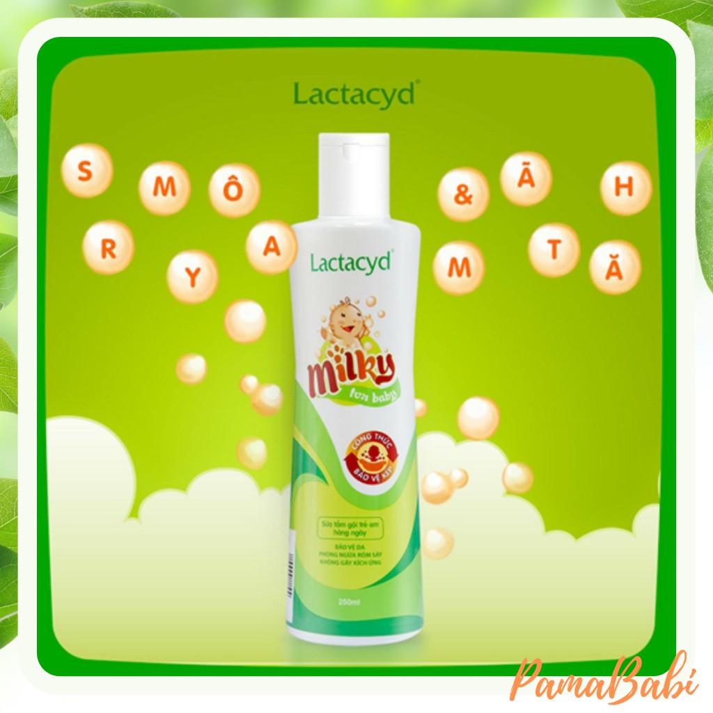 Sữa tắm gội Latacyd Milky chống rôm sảy 250ml cho bé sơ sinh