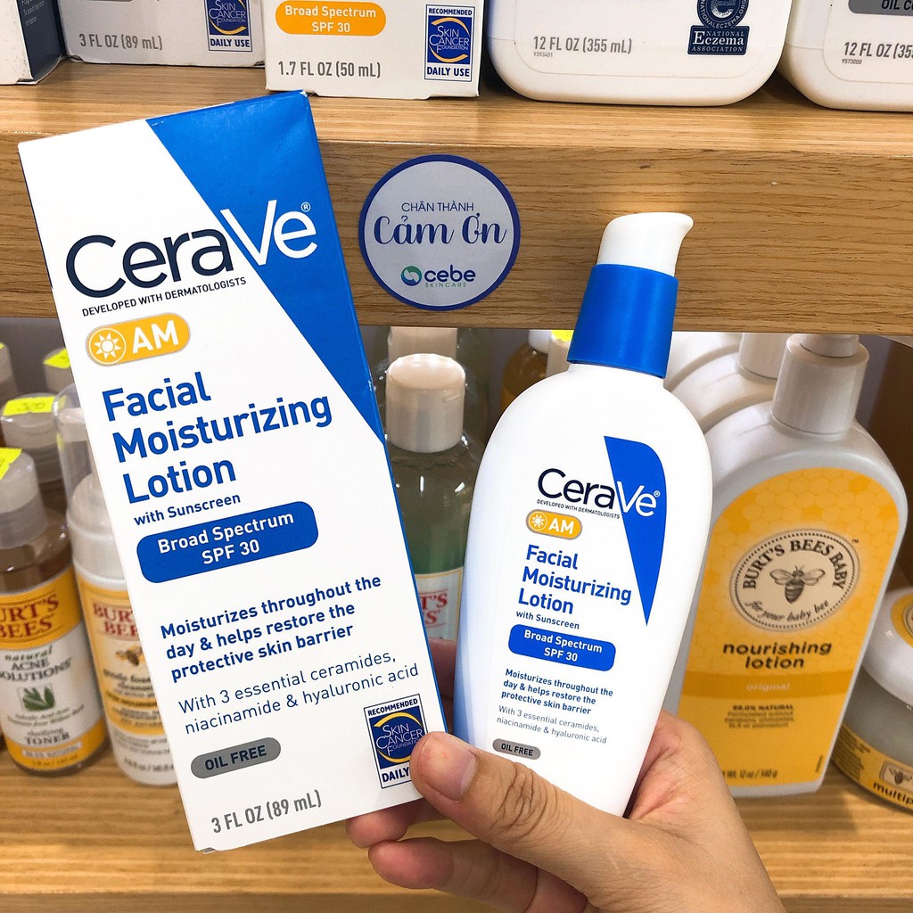 Kem dưỡng CeraVe AM Facial Moisturizing Lotion SPF 30 (89mL)