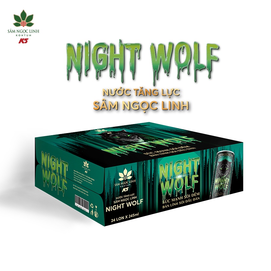 Nước Tăng Lực Night Wolf Sâm Ngọc Linh Lon Lẻ 245ML/Lon