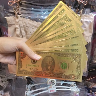 Combo 2 tờ đô mạ vàng làm quà tặng