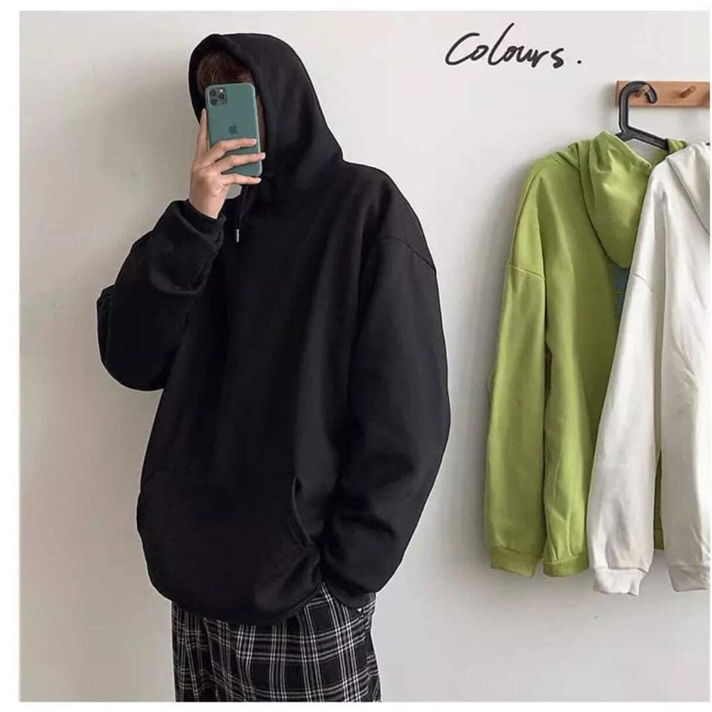 Áo hoodie nam nữ cặp trơn basic form rộng chất nỉ bông dày dặn phong cách Hàn Quốc VALIZA HD101