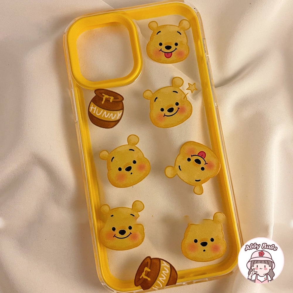 Ốp Điện Thoại TPU Mềm Trong Suốt Hình Gấu Pooh 3 Trong 1 Cho IP 13 12 11 Pro Max XR 8 7 Plus