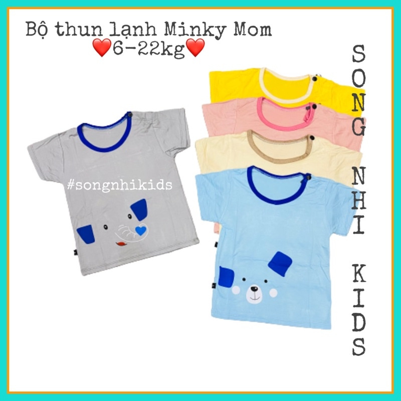 Bộ Thun Lạnh Cộc Tay Minky Mom cho bé 6-22kg