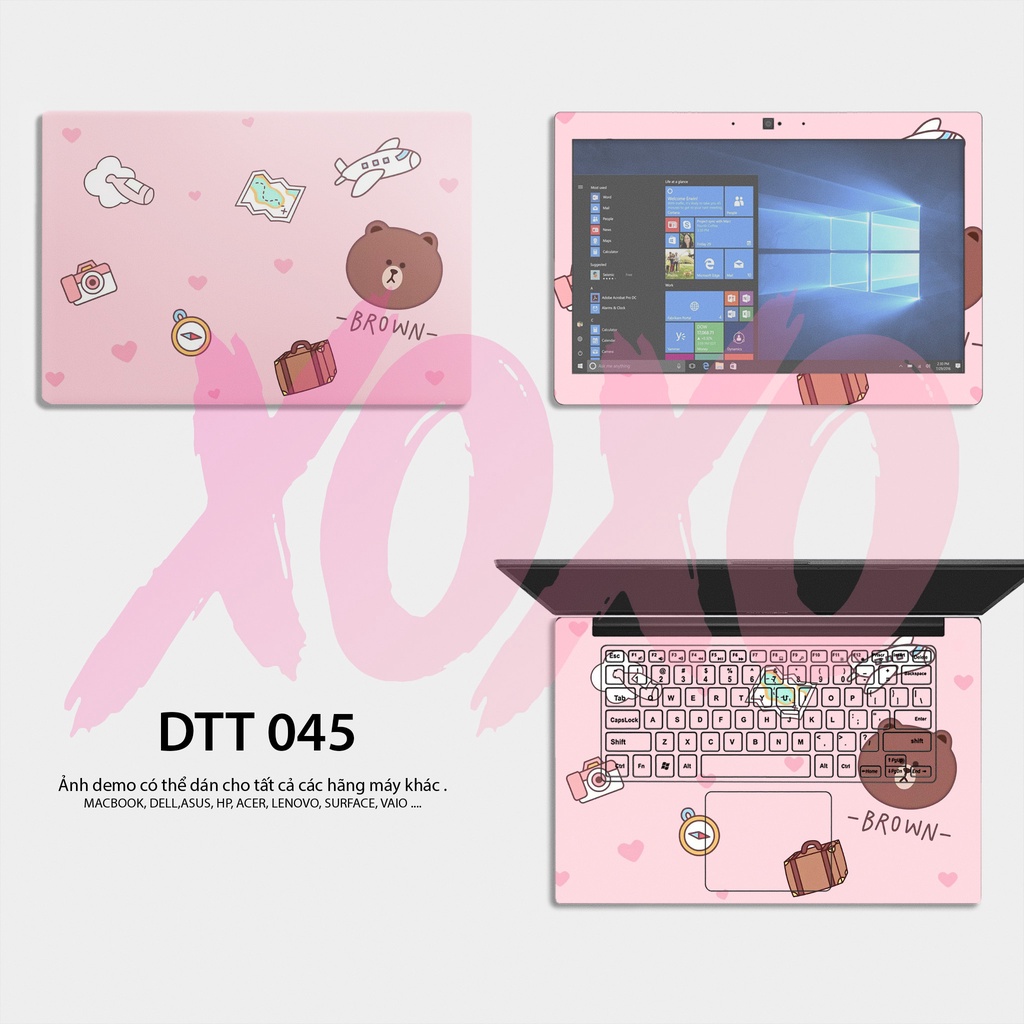 Miếng Dán Skin Laptop Gấu Nâu - Decal Dán cho Dell, Hp, Asus, Lenovo, Acer, MSI, Surface,Vaio, Macbook