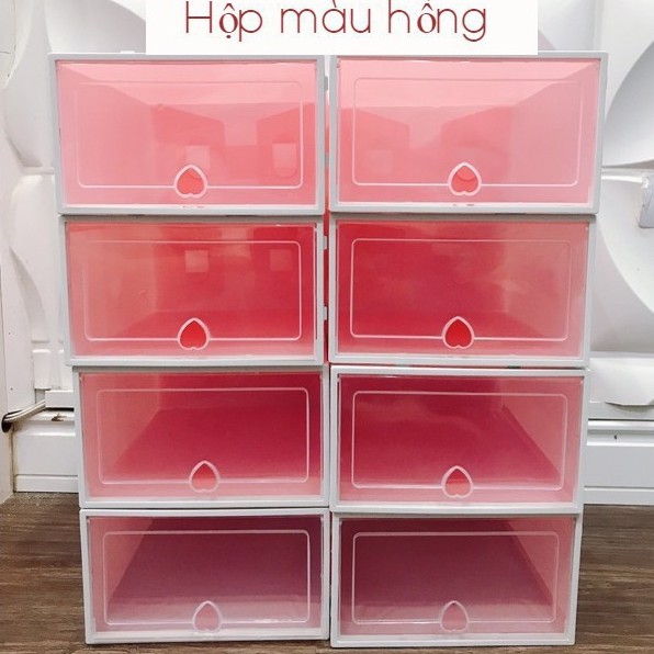 Hộp Đựng Giày Nắp Nhựa Cứng Size Nam Lắp Ghép Thông Minh- TẶNG CHỐNG ẨM