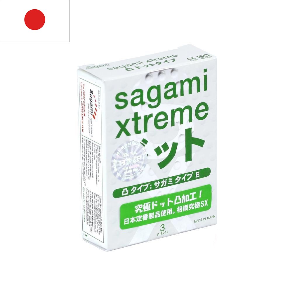 Bao cao su Sagami Xtreme Super Thin siêu mỏng, gân, ôm khít tăng kích thích kéo dài quan hệ