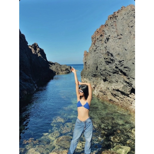 Áo bikini 2 dây đan móc Splassshy the waffle