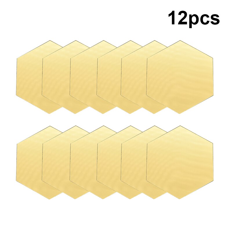 Set 6 / 12 Miếng Gương Dán Tường Hình Lục Giác 3D