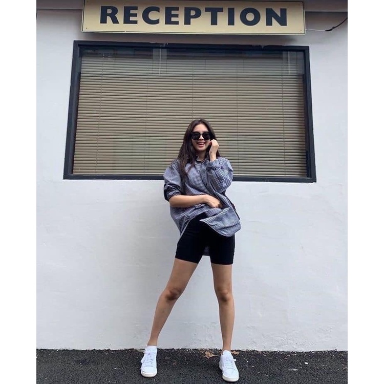 Quần legging đùi Wikishop nữ thun cạp cao biker lửng ngố đồ mặc nhà dáng ôm bó lưng thun có size tập gym yoga