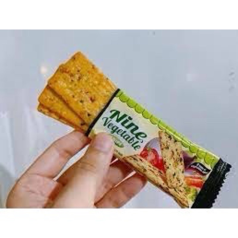 [FREESHIP]Bánh hoa quả quy xốp Nine Vegatable biscuits YMAID túi 288gr (22 gói)