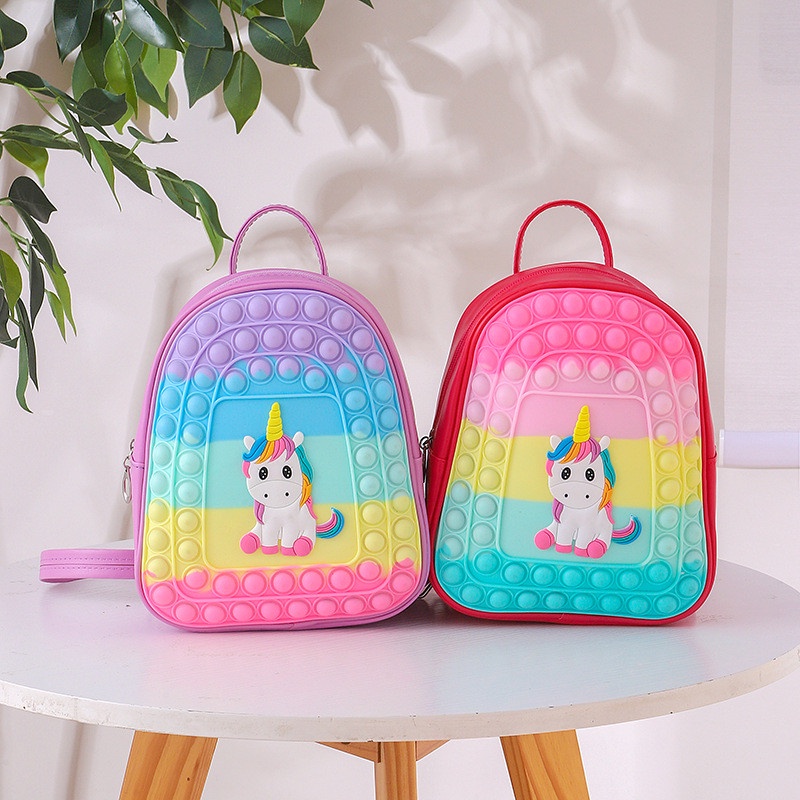 Balo Pop It - Mẫu balo cho bé có họa tiết Unicorn siêu dể thương