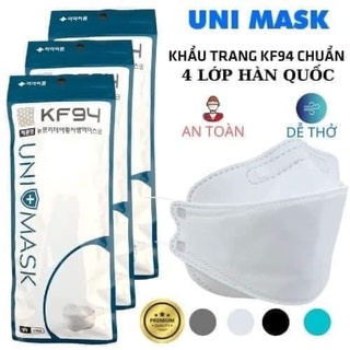 1 THÙNG 300 CHIẾC Khẩu Trang 4 Lớp KF94 UNI MASK, Chống Bụi Mịn Và Kháng Khuẩn, Chính hãng UNI mask