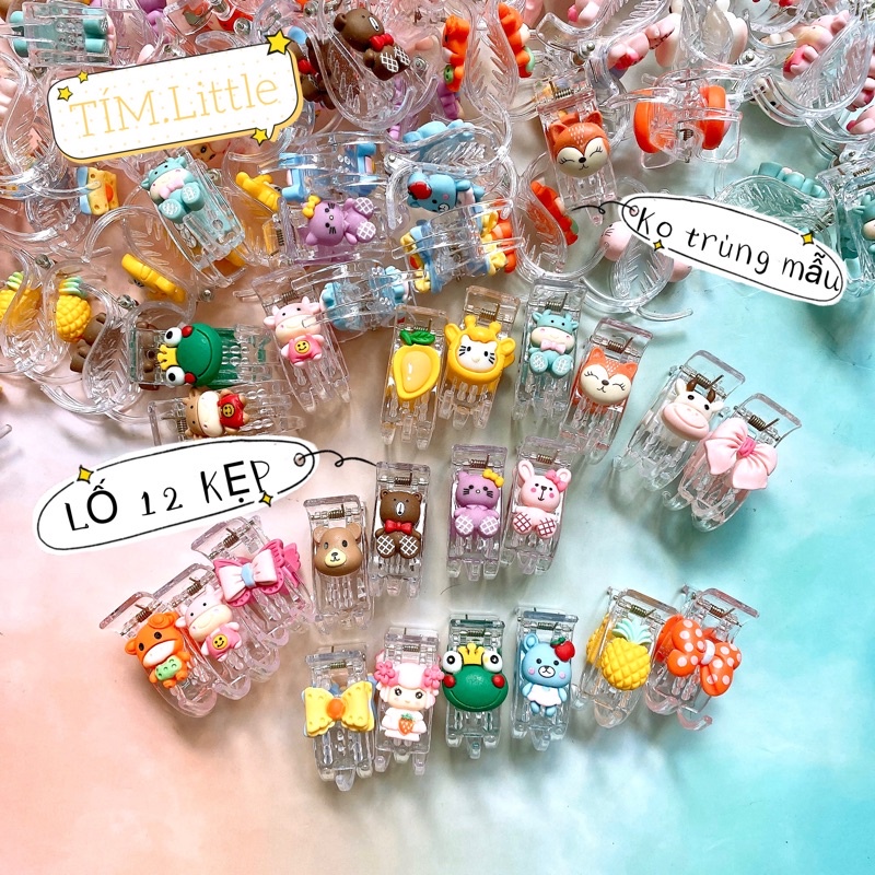 GIÁ SỈ! SET 12 KẸP CÀNG CUA 3R CUTE NHỰA TRONG SIÊU XINH, GIÁ RẺ