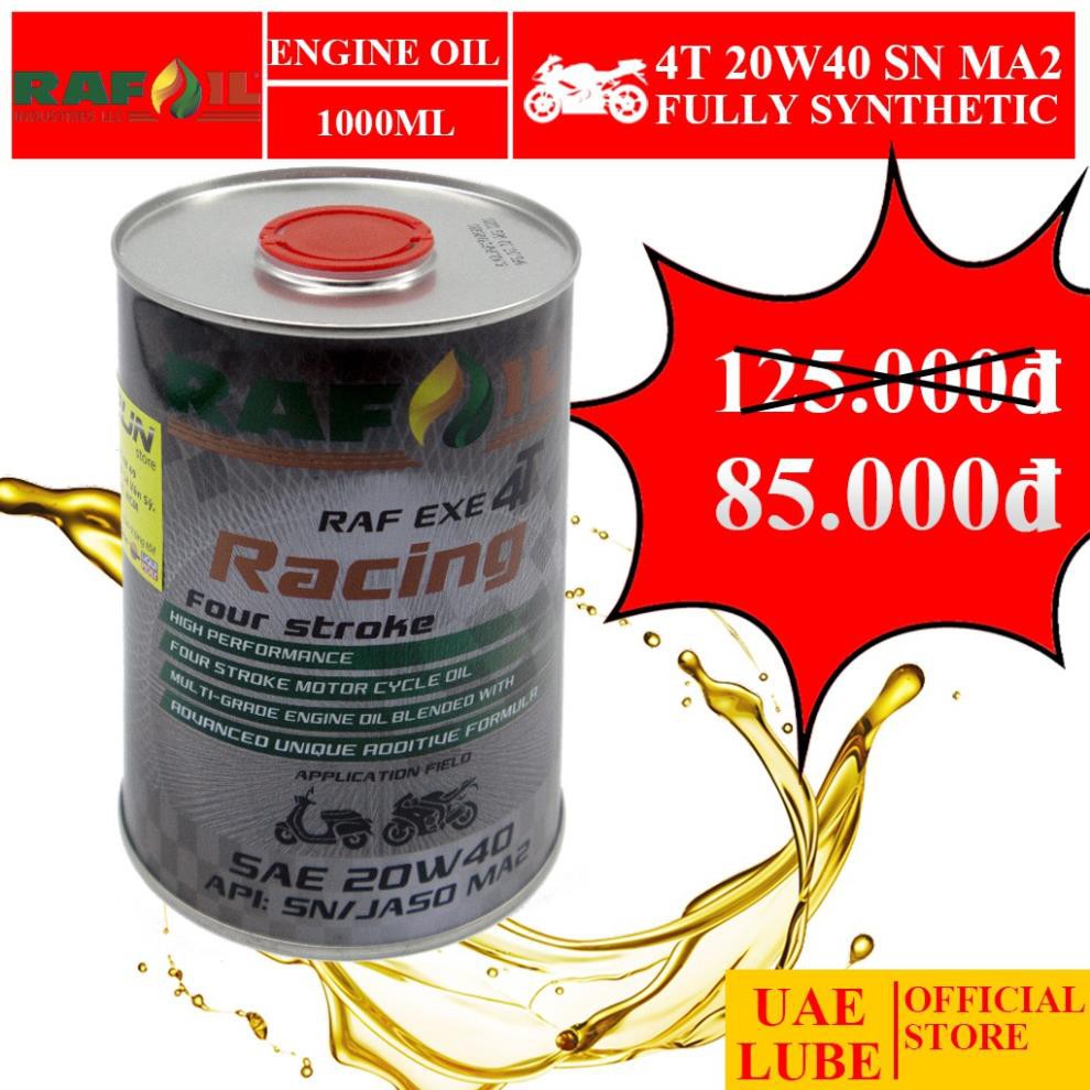 Combo 6 Lon nhớt Tổng Hợp RAFOIL 20W40 1L - Nhập Khẩu UAE - RAFOIL FULLY SYNTHETIC SAE 10W50 JASO MA2 API SN