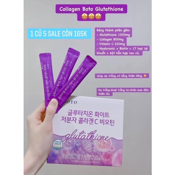 Bột uống truyền trắng da Glutathione Boto