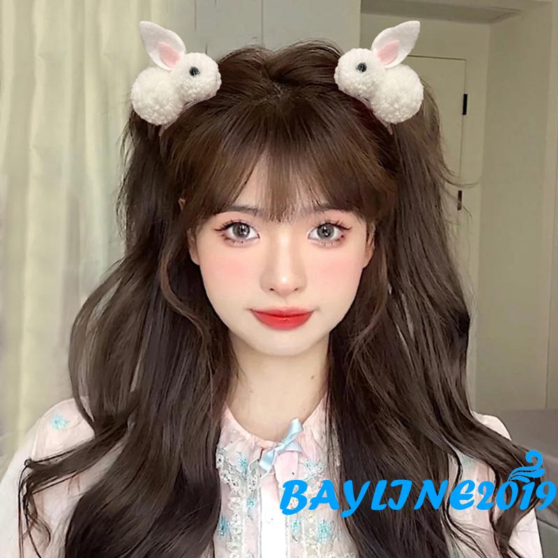 Kẹp tóc hình thỏ hoạt hình bằng lông nhung dễ thương cho bé gái