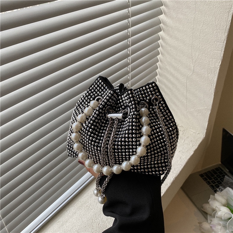 Túi Đeo JASMIN NOIR Chéo Đính Ngọc Trai Kim Cương Dành Cho Nữ