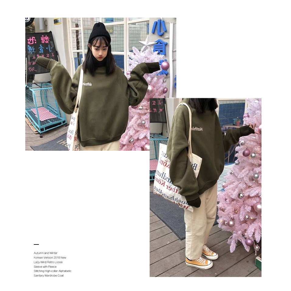 Áo Sweater Form Rộng Chất Liệu Nhung Dày Dặn Thời Trang Thu Đông Cho Nữ | BigBuy360 - bigbuy360.vn