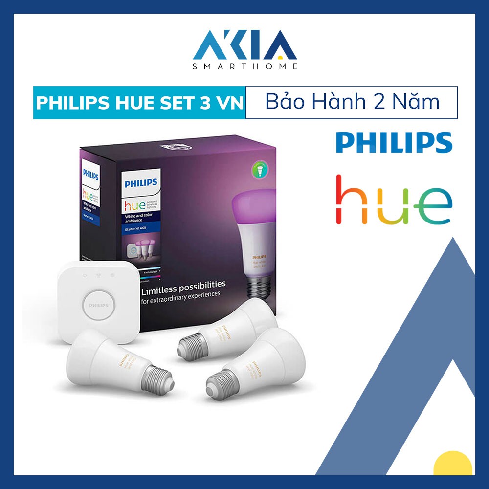 Bóng Đèn Thông Minh Philips Hue White And Color Ambiance Starter Kit - Hàng Chính Hãng