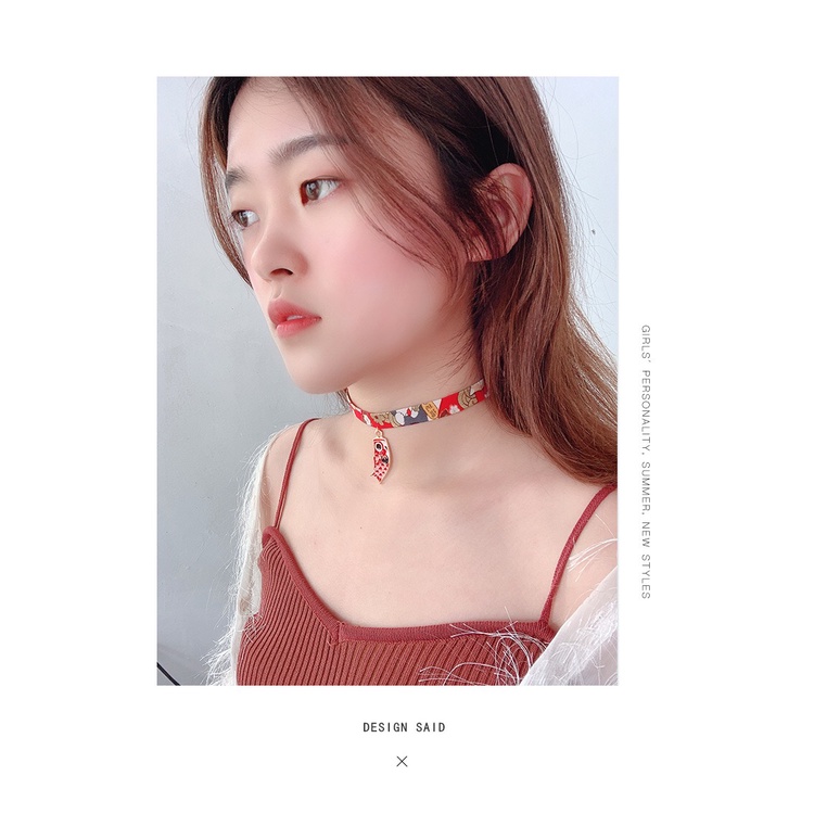 Vòng cổ choker kiểu Nhật hình cá koi xinh xắn - Mã AM04