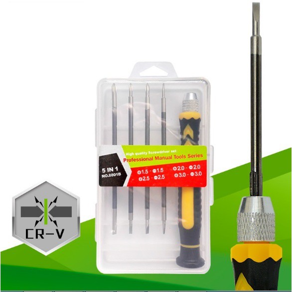 Bộ tua vít 5 in 1 hỗ trợ sửa điện thoại-V12