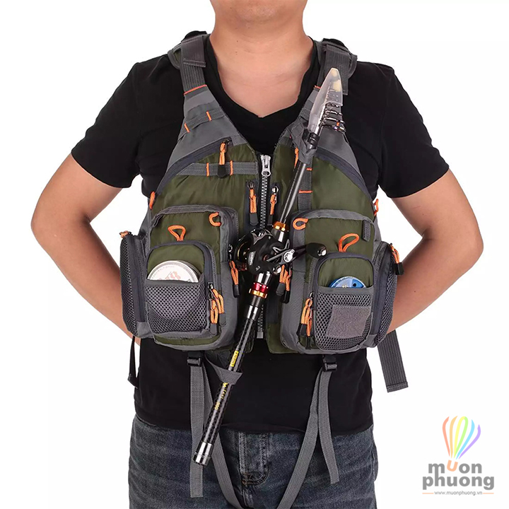 Áo phao bơi người lớn cứu hộ ghi lê cao cấp câu cá dã ngoại nhiều túi nam nữ - MUÔN PHƯƠNG SHOP