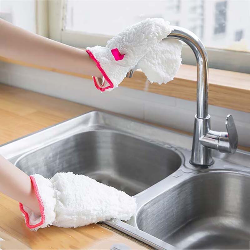 Găng tay rửa chén vải sợi siêu nhỏ mềm mại