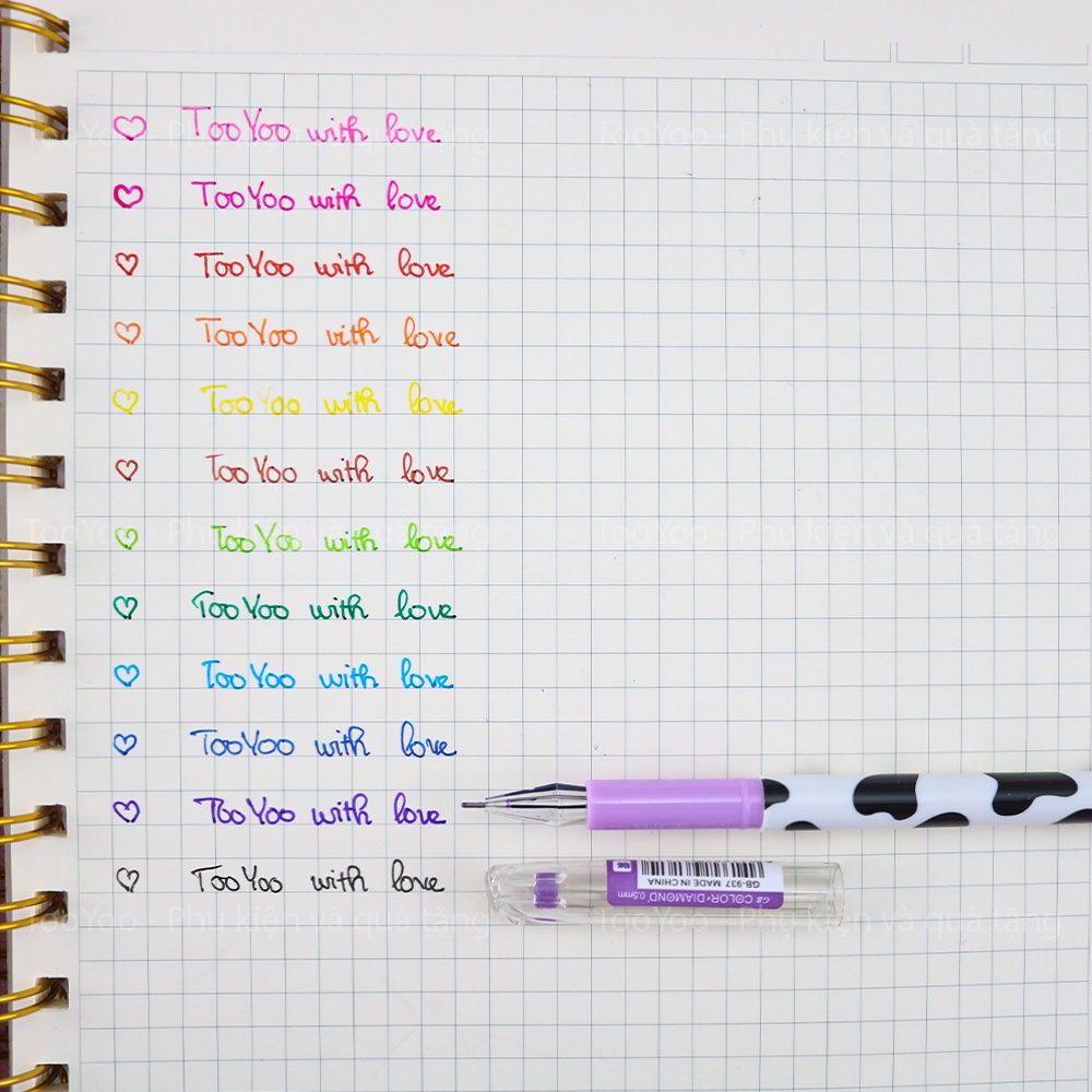 Bút bi nước nhiều màu họa tiết con bò sữa dễ thương cute TooYoo TY0072