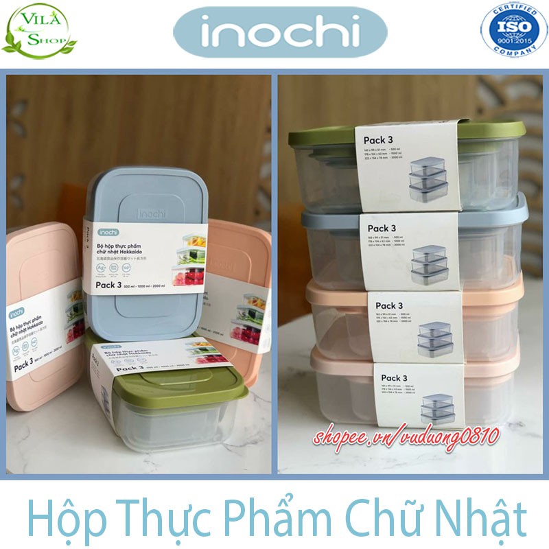 Hộp Đựng Thực Phẩm, Hộp Nhựa Bảo Quản Đồ Tươi Hokkaido Chữ Nhật, Nhựa Cao Cấp Inochi Để Tủ Lạnh Giữ Nhiệt | BigBuy360 - bigbuy360.vn