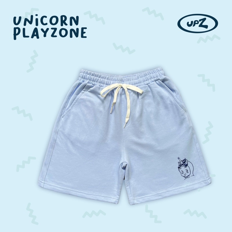 UPZ Quần Shorts Thun Thêu Unicorn Babe