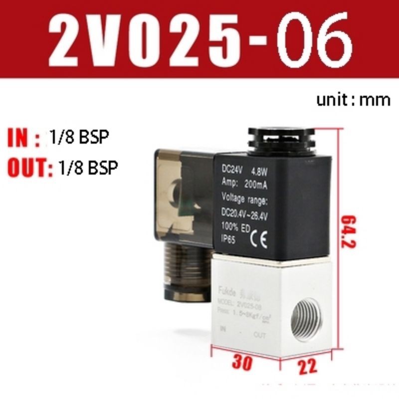  VAN ĐÓNG MỞ KHÍ NÉN 2V025 VAN THƯỜNG ĐÓNG CÓ CHÂN KẾT NỐI ỐNG HƠI 6 8 10 ĐIỆN 220V