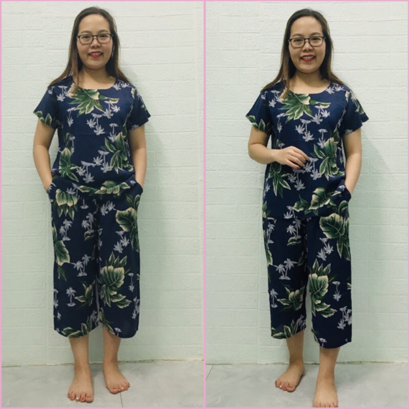 Bộ Lanh Mặc Nhà Trung Niên - Bộ Đồ Lanh Lửng Ống sớ cho người lớn tuổi