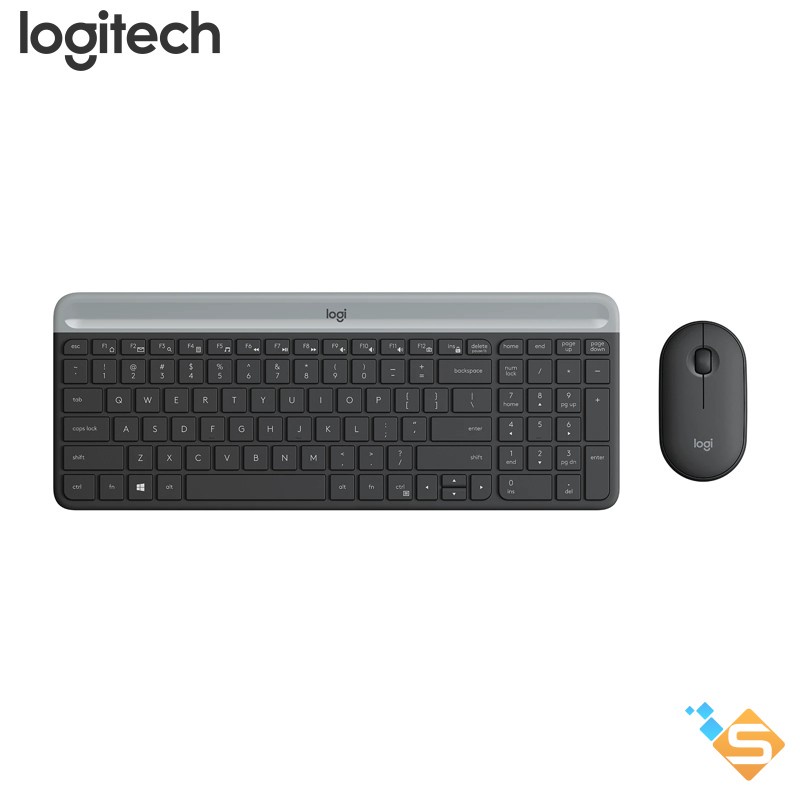 Combo chuột phím không dây Logitech MK470 - Giảm ồn, USB, pin lâu, thiết kế mảnh gọn - Bảo Hành Chính Hãng 12 Tháng