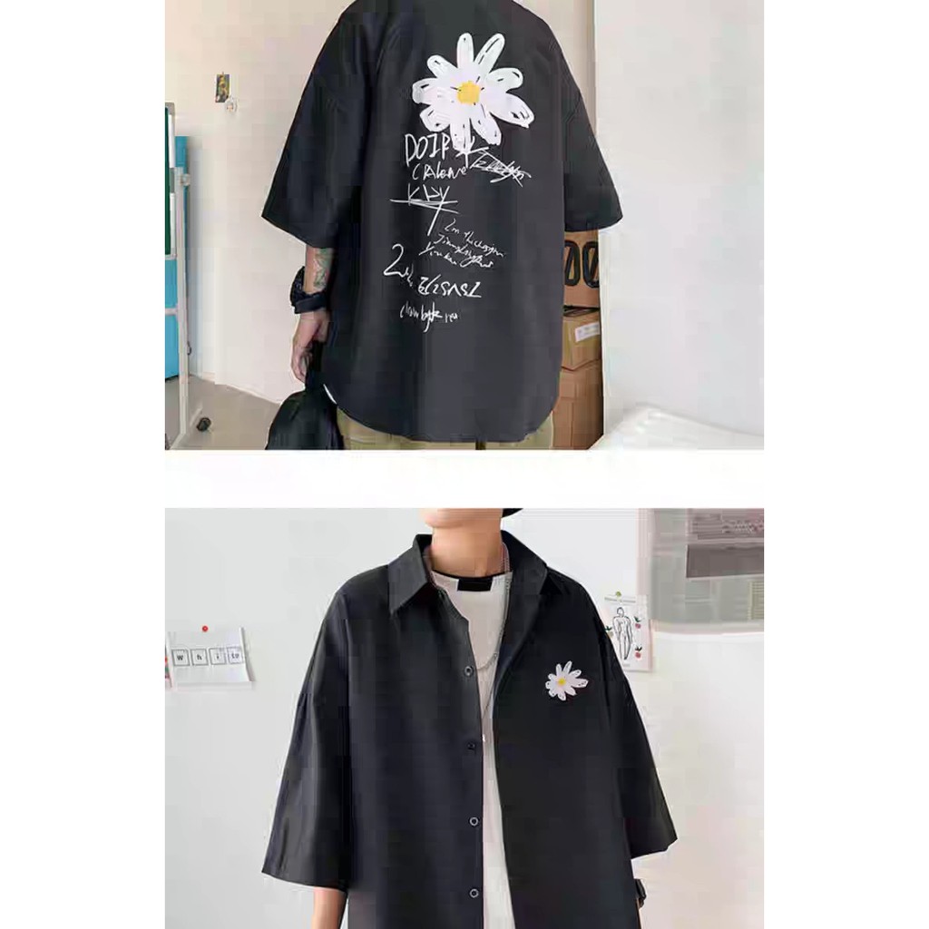 Áo khoác sơ mi IN HOA CÚC tay dài thời trang phong cách Hàn Quốc cho nam | BigBuy360 - bigbuy360.vn