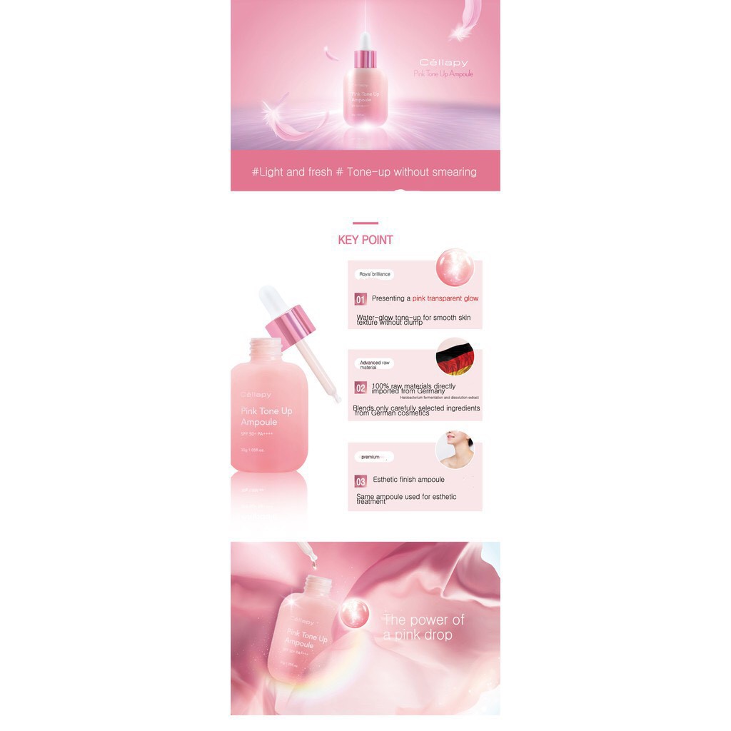 Dưỡng trắng hồng, Serum Cellapy Pink Tone Up Ampoule SPF50+ PA++++