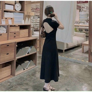 ĐẦM HỞ LƯNG THUN TAY NGẮN BIGSIZE (L-XL)
