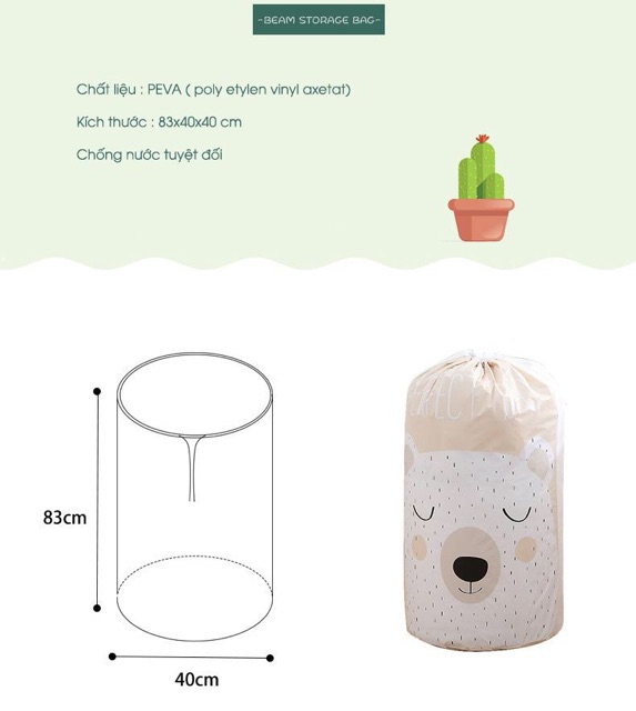 Túi Day Rút Đựng Quần Áo Chăn Màn Siêu To Siêu Đẹp KT 83x40cm