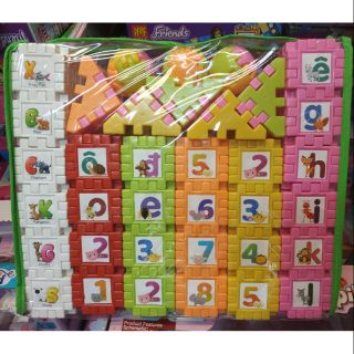 Bộ đồ chơi xếp hình ô vuông - cỡ to (túi xách)