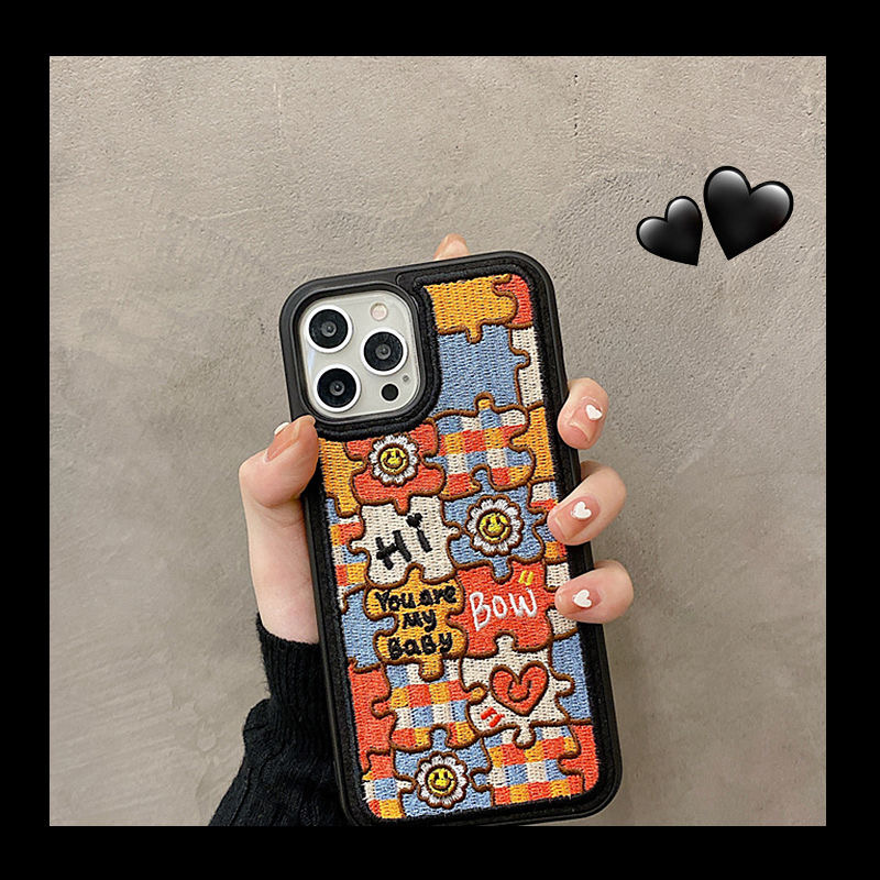 Ốp Điện Thoại Thêu Hình Hoa tulip Chống Rơi Cho iphone 14 pro max 13 pro max 11 / 12pro max 12 xs max