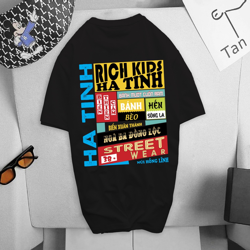Áo Thun Hà Tĩnh Unisex, Áo Phông Hà Tĩnh Rich Kids Việt Nam 100% Cotton 4 Chiều