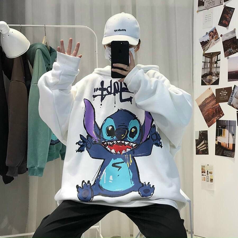 Áo hoodie nữ unisex hình chuột Stitch thời trang cực đẹp | BigBuy360 - bigbuy360.vn