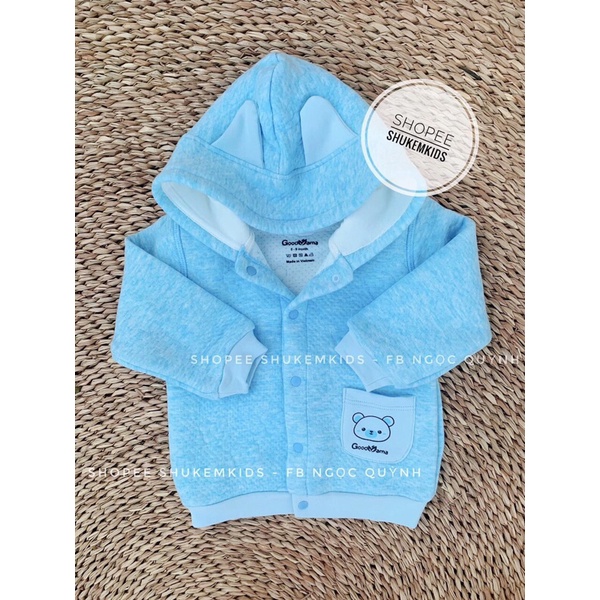 Khoác trần bông có tai thỏ, có túi hãng Goodmama- áo khoác trần bông