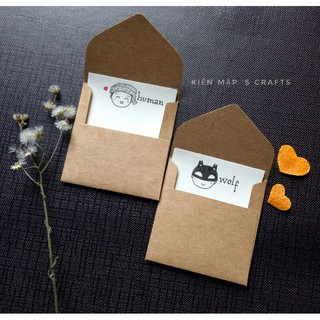 [5x5cm] (Dày) 10-chiếc phong bì giấy kraft vuông mini cho trò chơi sự kiện trang trí chụp ảnh