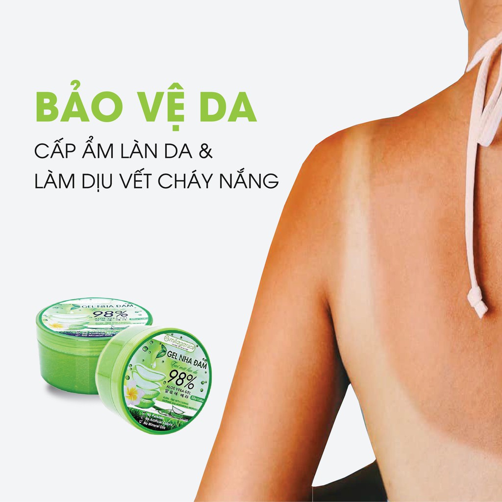 Gel Nha Đam Dưỡng Ẩm, Làm Mềm Da Từ Nha Đam Tươi MILAGANICS 180gr