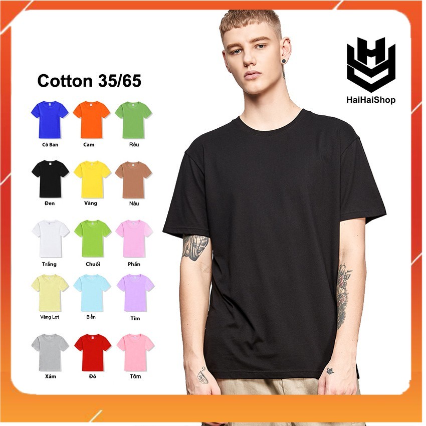 Áo Thun Trơn Nam Nữ Cổ Tròn Nhiều Màu, Chính Hãng Ken T-Shirt