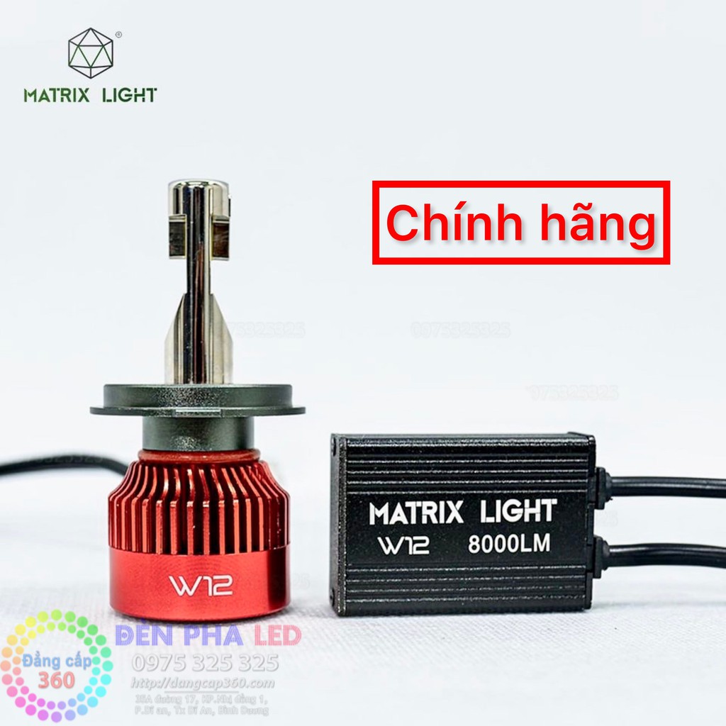 Đèn LED matrix light w12 50W lên pha giữ cos, đèn pha led matrixlight mới chân H4 - king led z10 kingled z10s