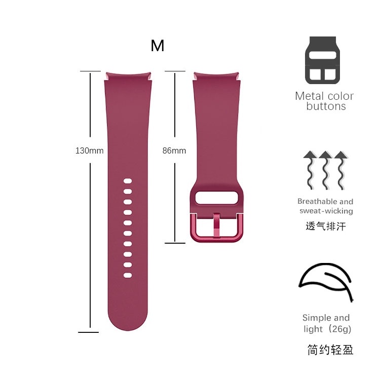 Dây Đeo Silicone Thể Thao 20mm Cho Đồng Hồ Samsung Galaxy Watch 5 40mm 44mm 5Pro 45mm