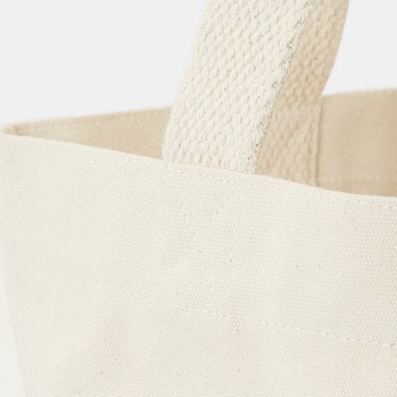 [Pick up] Túi Tote Muji dáng cao vải Canvas cotton Ấn Độ trắng thô