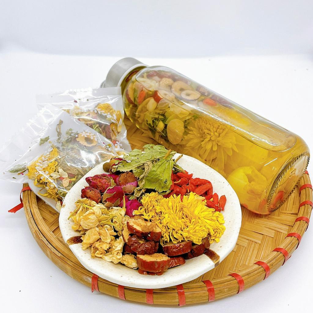 Set Trà 20 Gói Thảo Mộc An Nhiên Detox 7 Vị, Trà Hoa  Giúp Ngủ Ngon, Thanh Nhiệt Giải Độc, Đẹp Da - Tiệm Trà 1990s