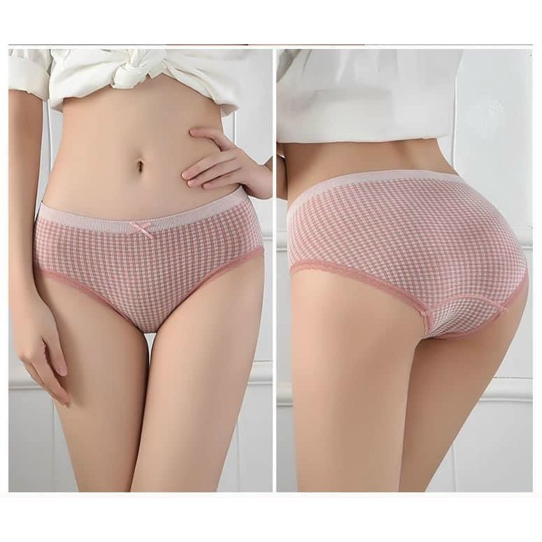 Quần Lót Cotton Họa Tiết Caro Nơ Xinh - Dễ Thương 8818 | BigBuy360 - bigbuy360.vn